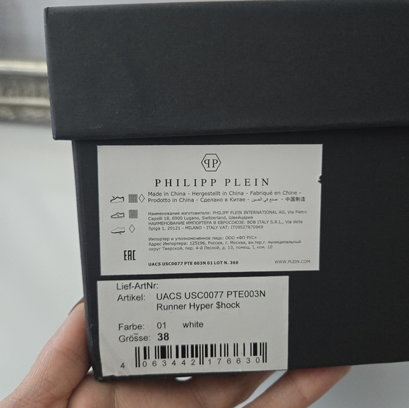 PHILIPP PLEIN Runner Hyper $hock. White. Dize EU 38 US 6.5. New.HYPER $HOCK ar - Picture 13 of 13